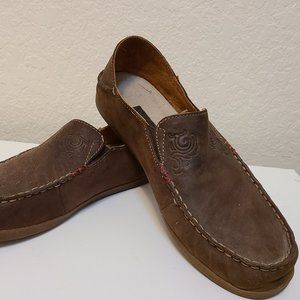 OluKai Women's Nohea Dk Java Nubuck Slip On Sz 9.5